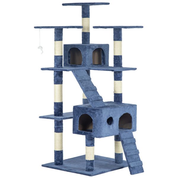 73" Cat Tree Scratcher Play House Condo Furniture Bed Post Pet House - Image 2